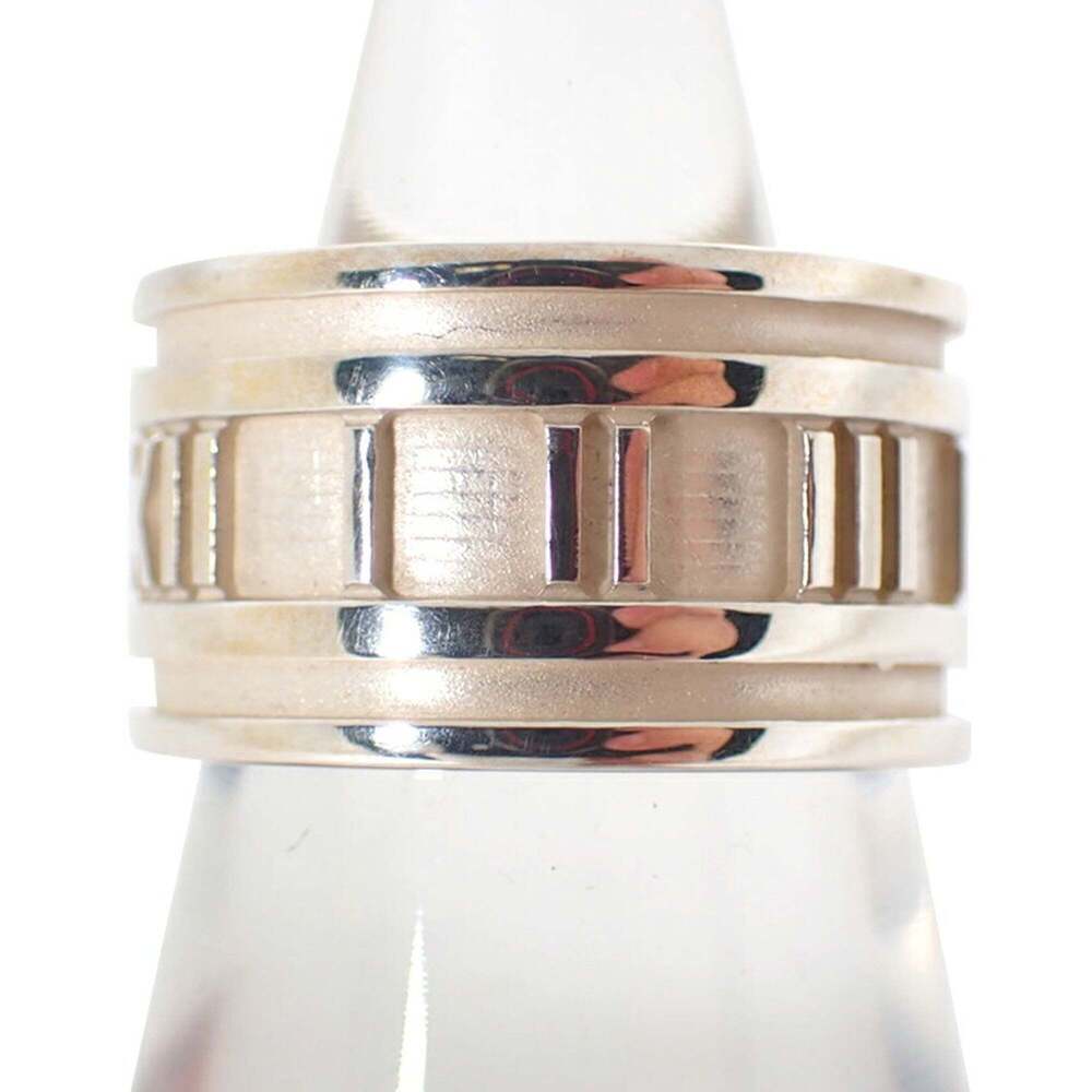 Tiffany & Co. Silver Wide Band Ring with Textured Center